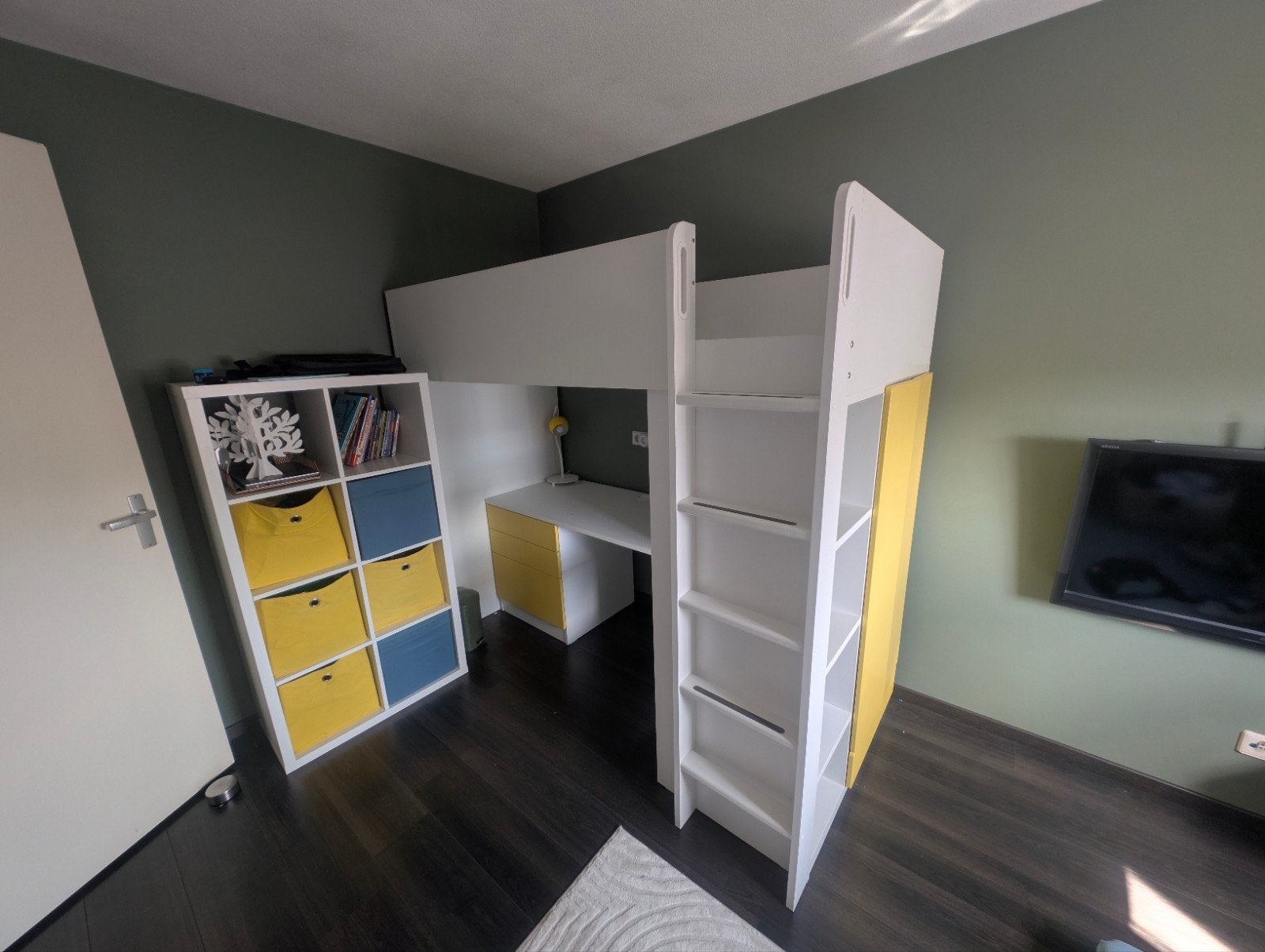 ikea smastad Hoogslaper en bureau met matching lampen, Huis en Inrichting, Ophalen, Gebruikt, Eenpersoons, 200 cm