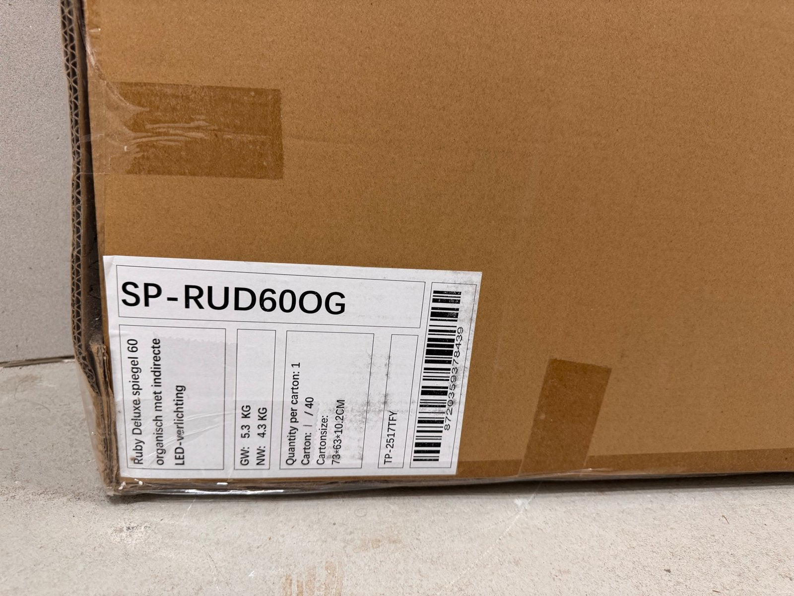 Ruby Deluxe Spiegel 60 Organisch met Indirecte LED-Verlichti, Nieuw, Ophalen of Verzenden, Minder dan 100 cm, Overige vormen