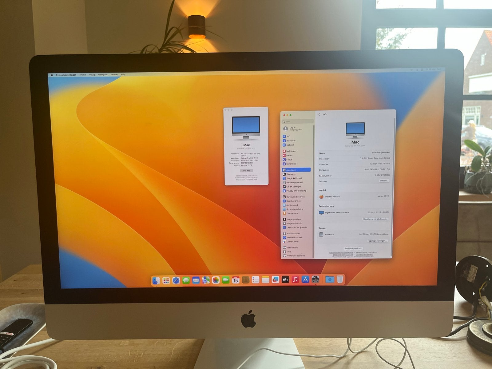 iMac 2017 Retina 5K 27-inch, Core i5, 8GB RAM, 1TB HD, Computers en Software, Ophalen, Gebruikt, IMac, 3 tot 4 Ghz