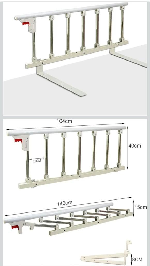 Opklapbaar bedhek 100cm - Veiligheid voor bed, Huis en Inrichting, Slaapkamer | Bedden, Eenpersoons, Wit, Nieuw, Ophalen of Verzenden