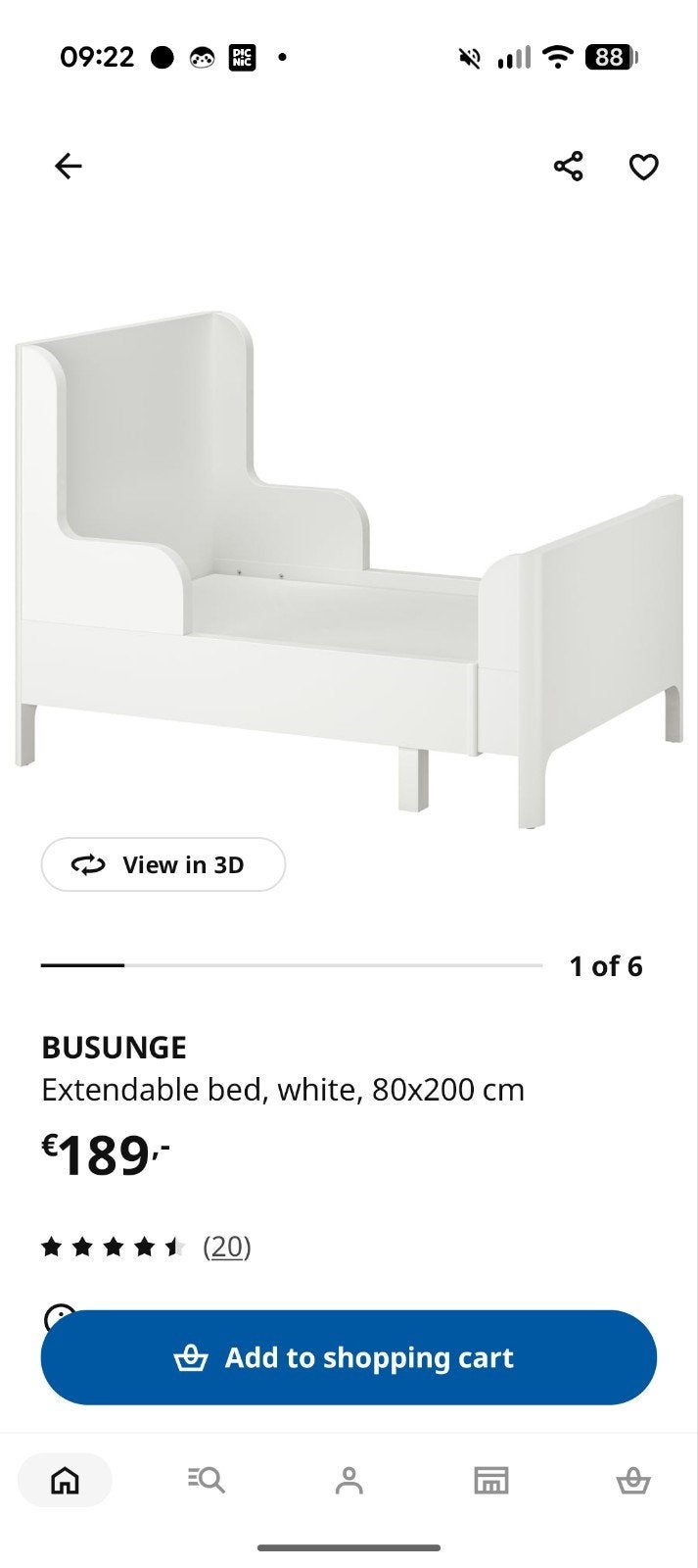 Ikea Busunge meegroeibed - Zo goed als nieuw, Huis en Inrichting, Slaapkamer | Bedden, Ophalen, Verstelbaar, Eenpersoons, Wit