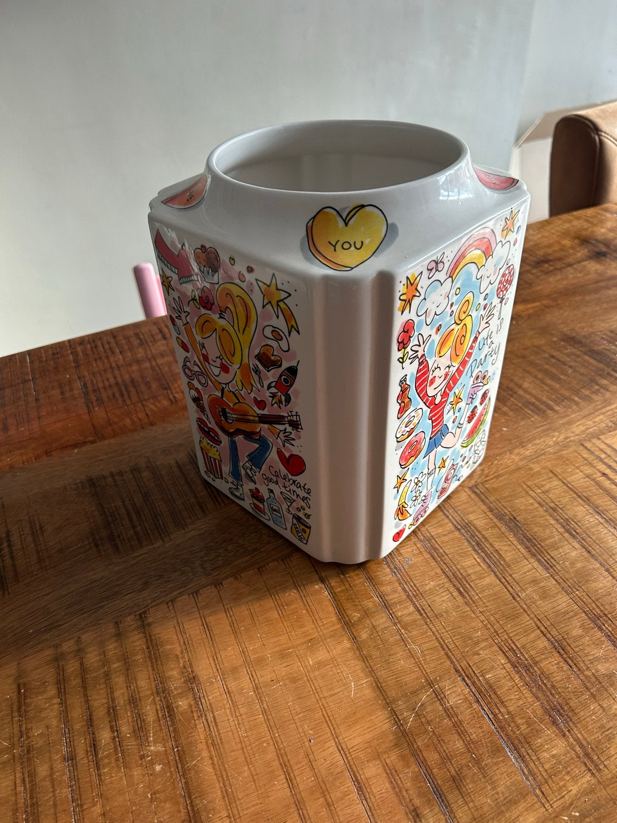 Decoratieve blond amsterdam koekjes pot, Huis en Inrichting, Keuken | Servies, Ophalen, Gebruikt, Aardewerk, Overige typen