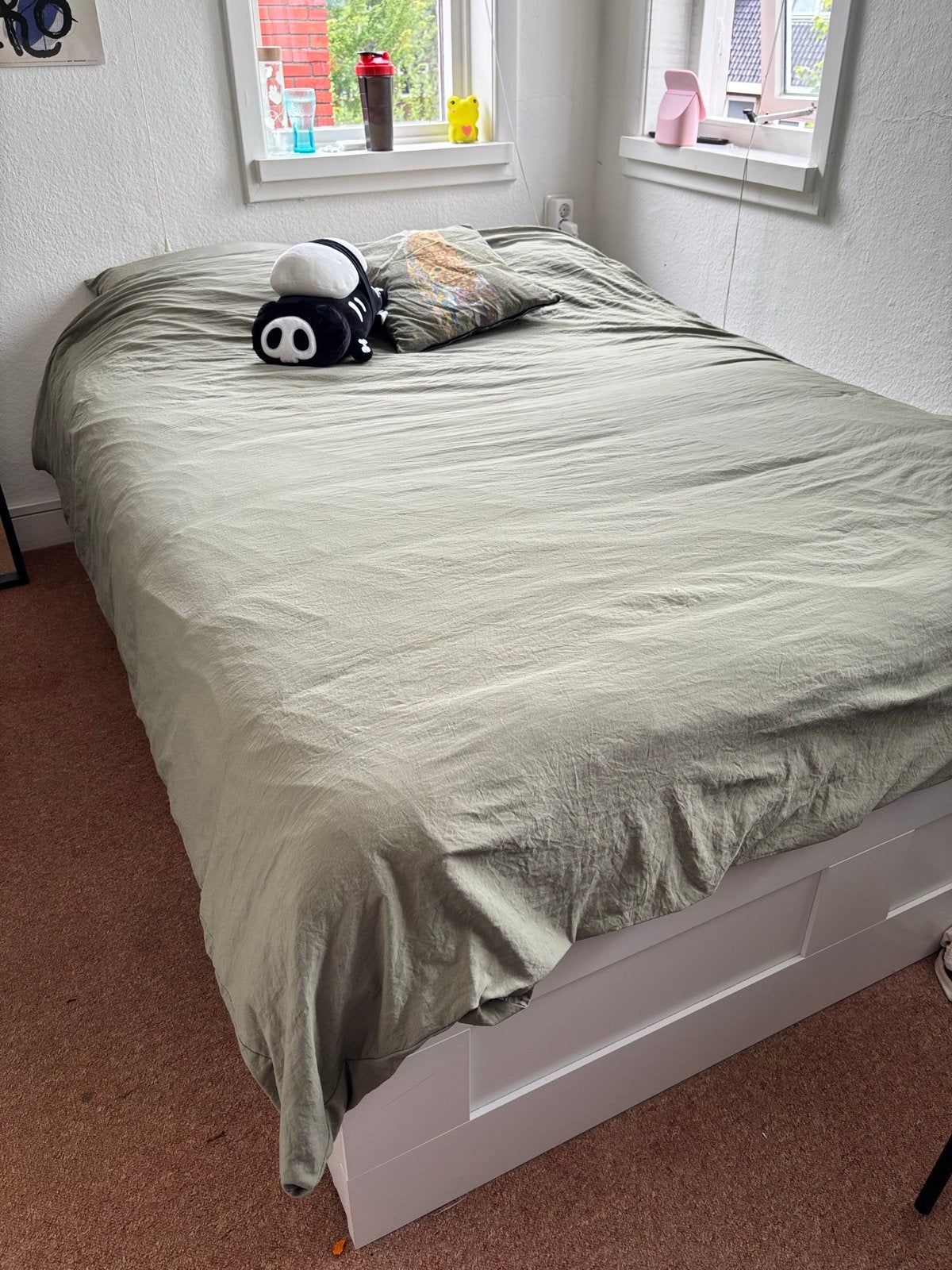 Ikea BRIMNES bed +matras +lattenbodem, Huis en Inrichting, Slaapkamer | Bedden, Ophalen, Gebruikt, Wit, Tweepersoons