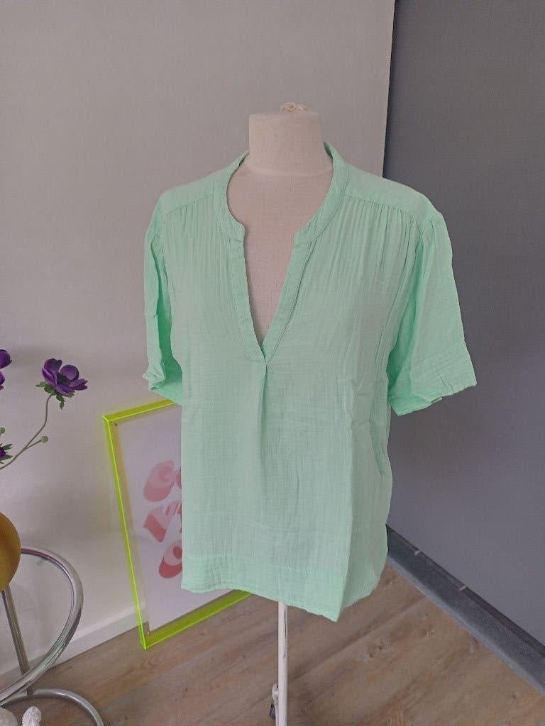 Hema mintgroene tuniek / shirt, maat L, 100% katoen, Maat 42/44 (L), Ophalen of Verzenden, Zo goed als nieuw, Hema