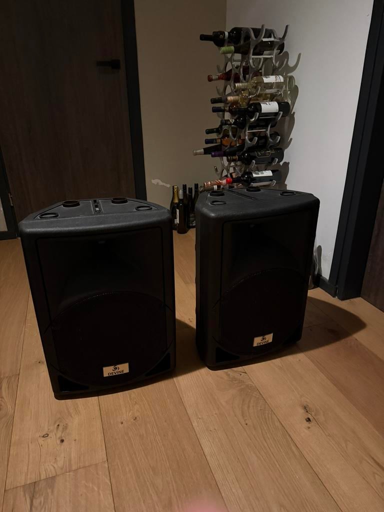 2x Devine Artis 12A - Actieve speakers - incl statieven, Ophalen, Gebruikt, Minder dan 500 watt
