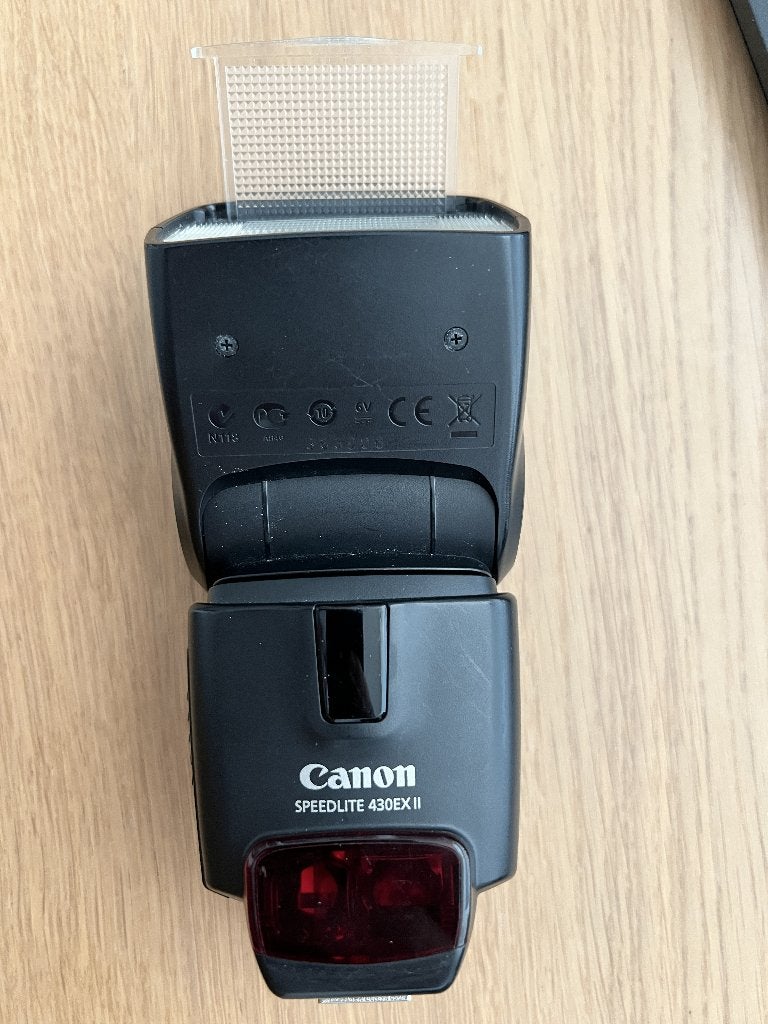 Canon Speedlite 430EX II flitser + hoes + standaard – getest, Canon, Canon, Externe flitser, Ophalen of Verzenden