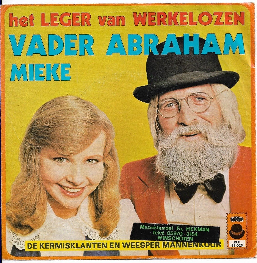 Mieke en Vader Abraham, 7 inch, Ophalen of Verzenden, Zo goed als nieuw, Beschermende buitenhoes