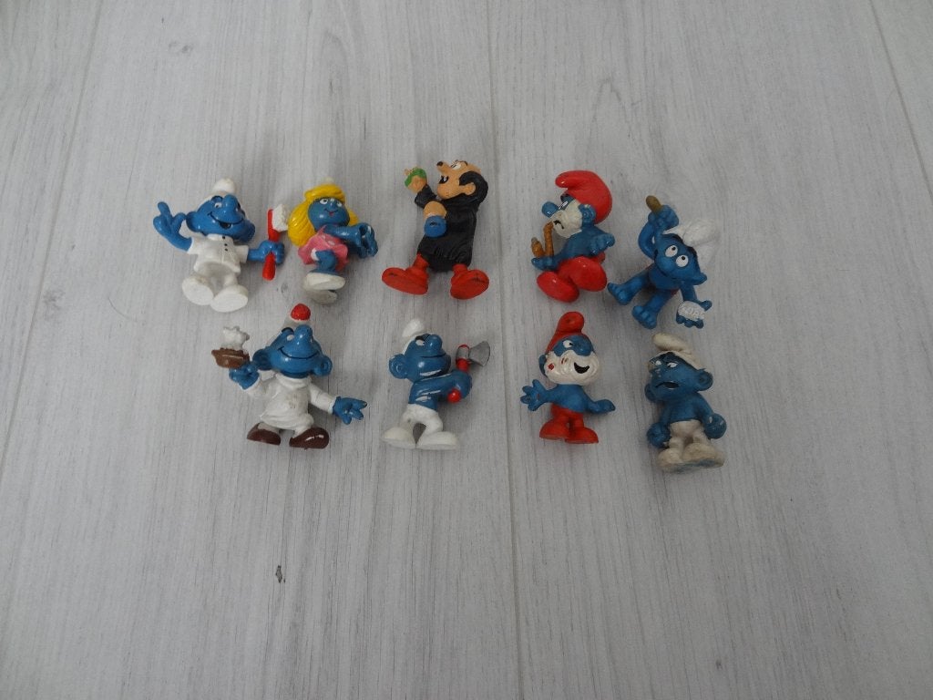 Set van 9 smurfen, Ophalen of Verzenden, Gebruikt, Verschillende Smurfen, Poppetje, Figuurtje of Knuffel