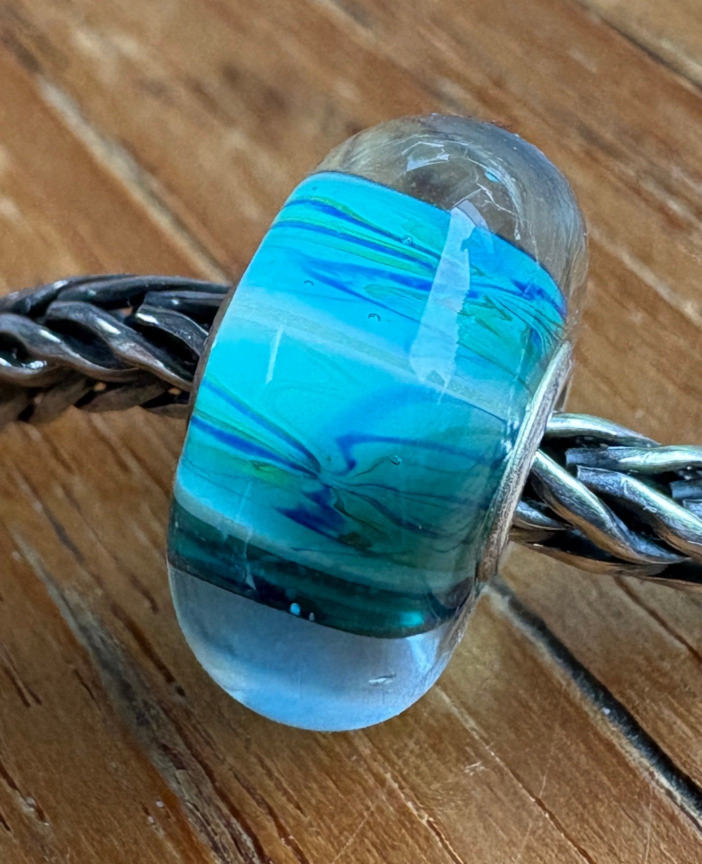 Trollbeads Mooi Uniekje Petrol NIEUW, Verzenden, Nieuw, Zilver, Trollbeads