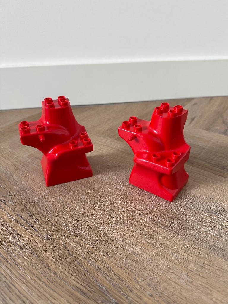 Heel goed 2x vintage rood Lego Duplo boomstam 6411 onderdeel, Ophalen of Verzenden, Zo goed als nieuw, Duplo, Losse stenen