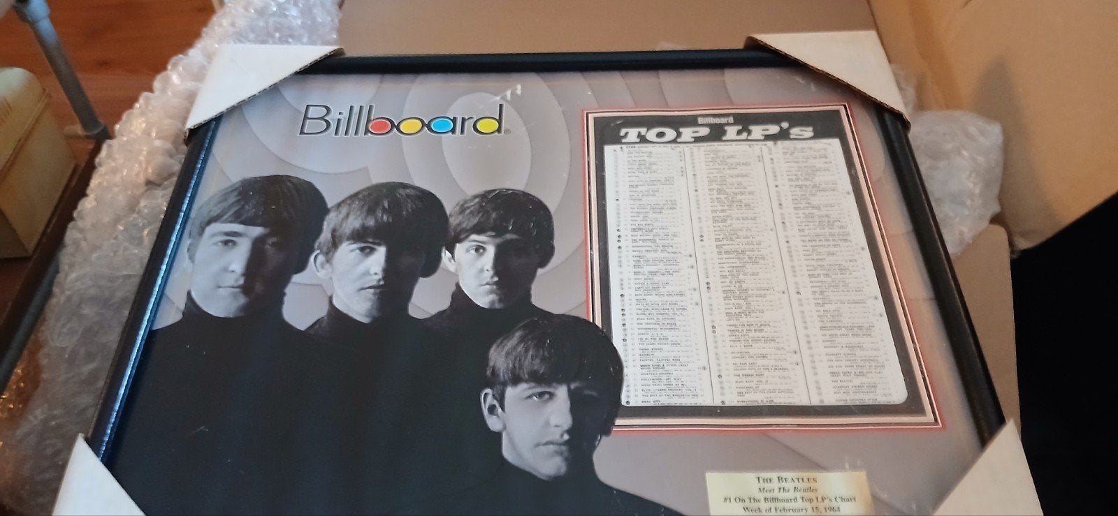 The Beatles Billboard Award Collector's Edition Poster 52x42, Ophalen of Verzenden, Gebruikt, Poster, Artwork of Schilderij, Gesigneerd