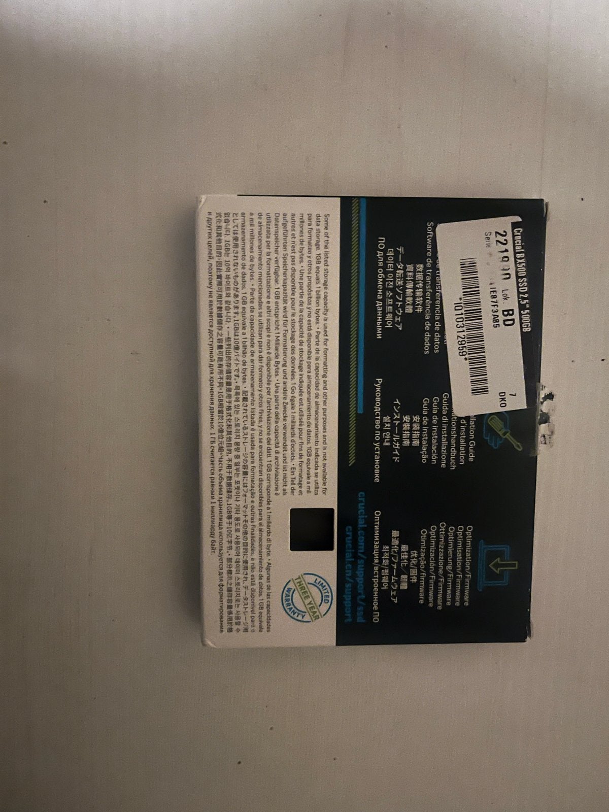 Crucial BX500 500GB 2.5-inch SSD - Nieuw in doos, Computers en Software, Intern, Server, Nieuw, Ophalen of Verzenden