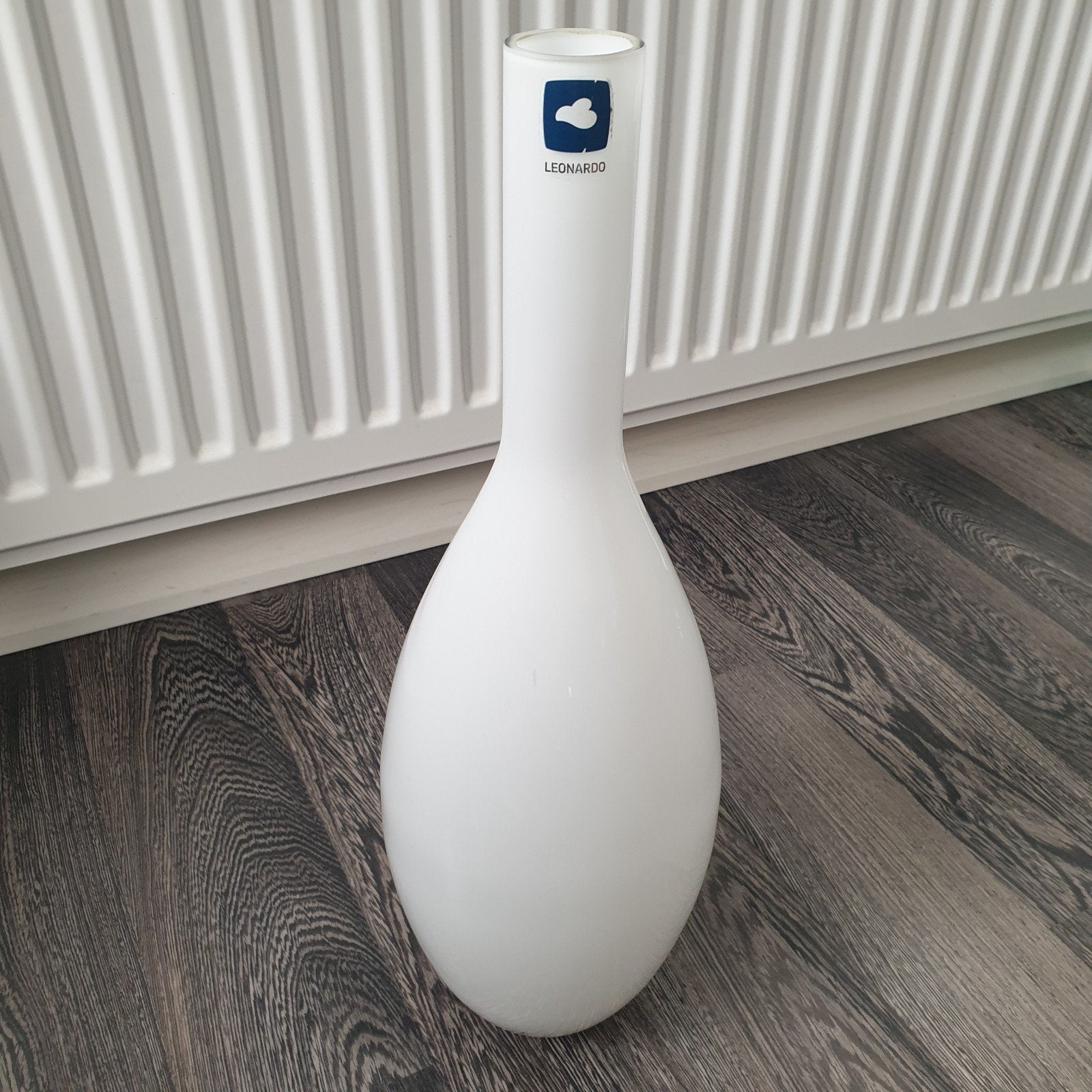 Leonardo Witte Glazen Vaas - Zo Goed als Nieuw, Huis en Inrichting, Wit, Ophalen of Verzenden, Geschikt voor droogbloemen, Glas
