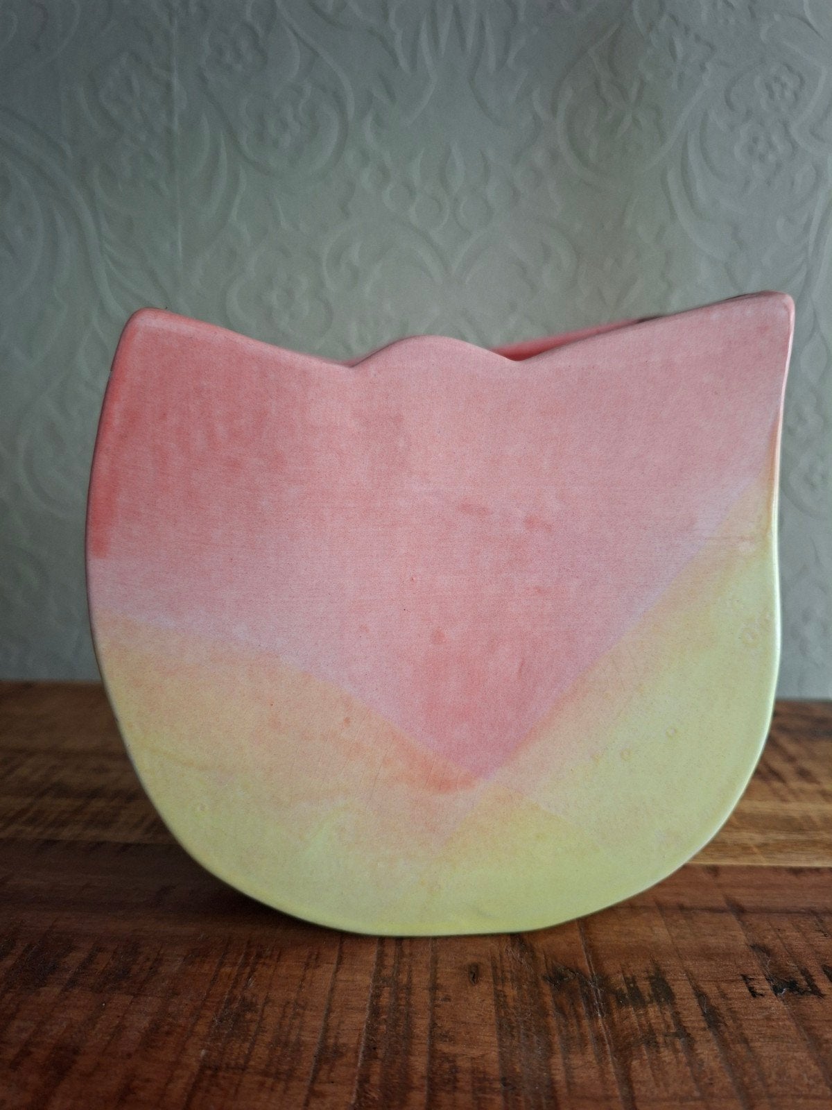 Vintage Petri Voet Ceramic Tulip Vaas (1996), Handgemaakt, Geel, Ophalen of Verzenden, Zo goed als nieuw