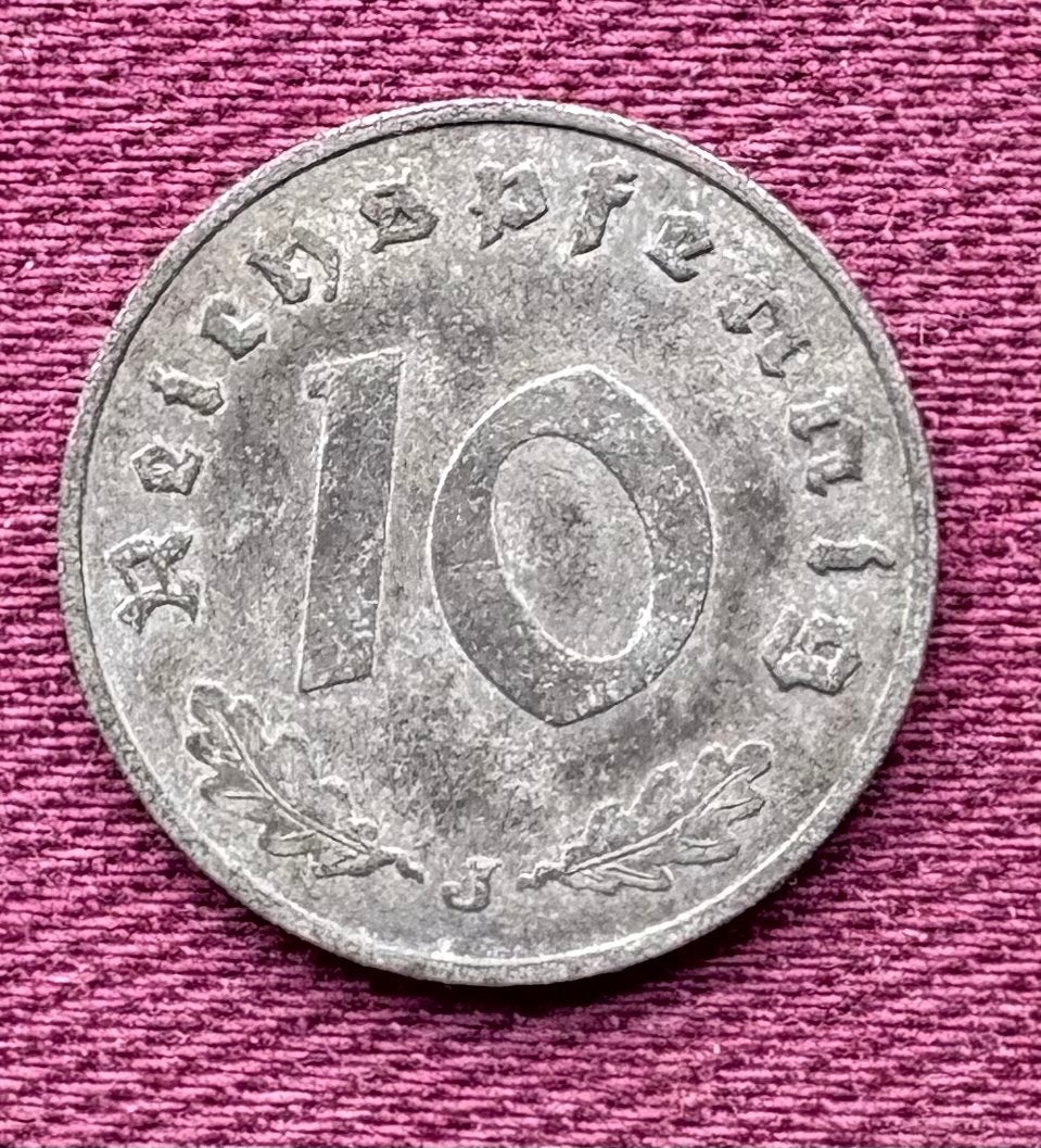 Duitse zinken 10 Reichspfennig munt uit 1940J, Ophalen of Verzenden, Duitsland, Losse munt