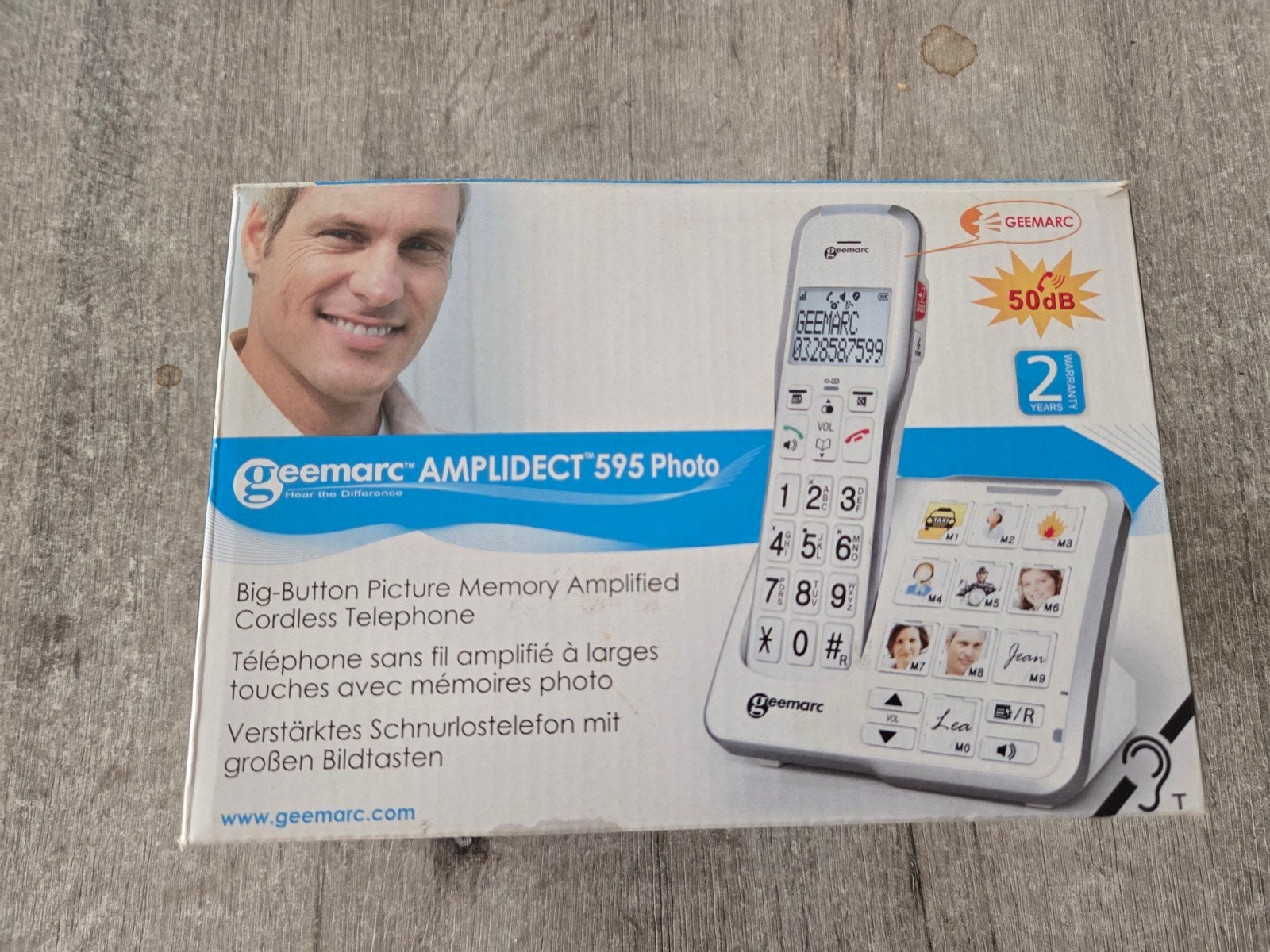 Geemarc seniorentelefoon met grote toetsen en fototoetsen, Ophalen of Verzenden, Gebruikt, 1 handset
