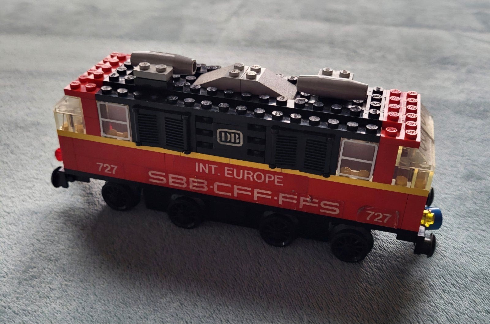 Lego trein 12 Volt blauwe rails locomotief (set 727), Kinderen en Baby's, Gebruikt, Lego, Ophalen of Verzenden, Compleet