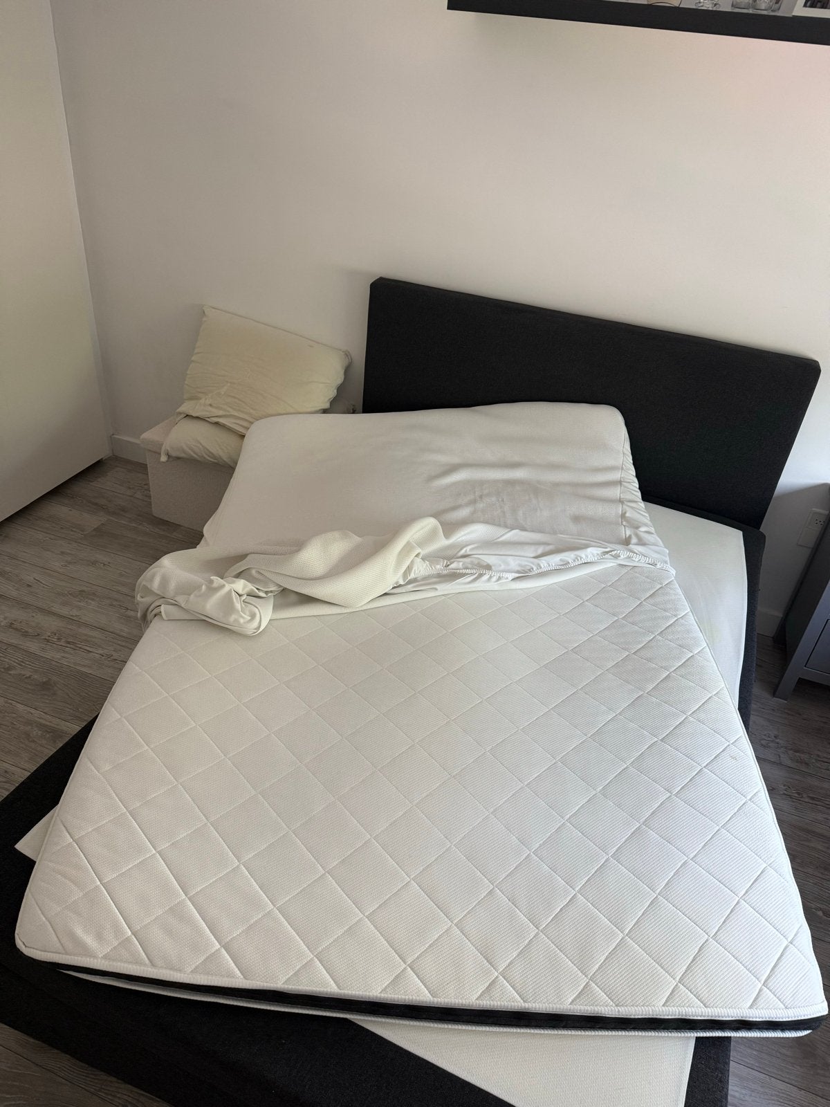 Boxspring met topper, 10 jaar oud, 210x140, Ophalen, Gebruikt, Tweepersoons, 140 cm