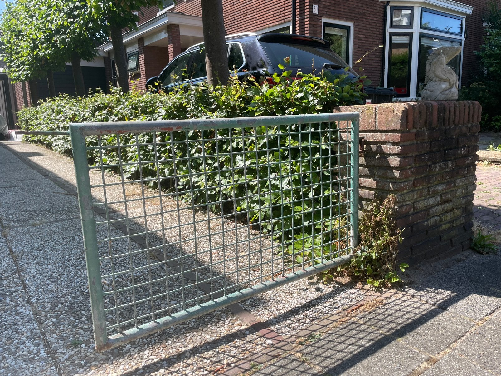 Klassiek tuinhek, Ophalen, Gebruikt, IJzer, Enkelstaafmat hekwerk