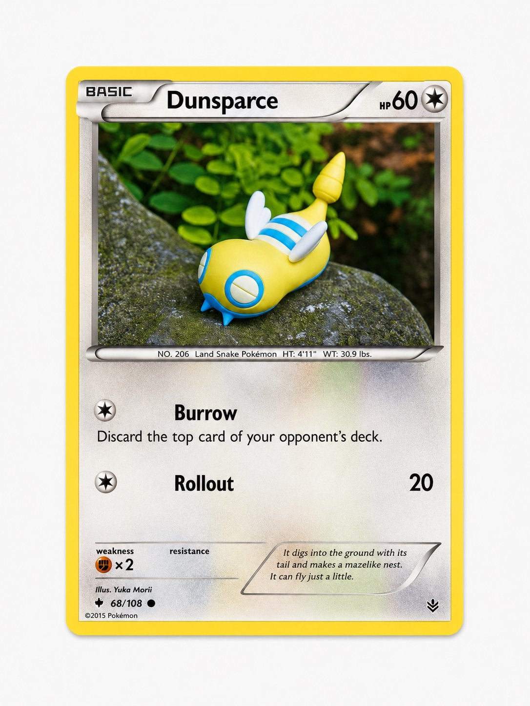 Dunsparce Pokémon kaart - Basic - HP60, Ophalen of Verzenden, Gebruikt, Losse kaart