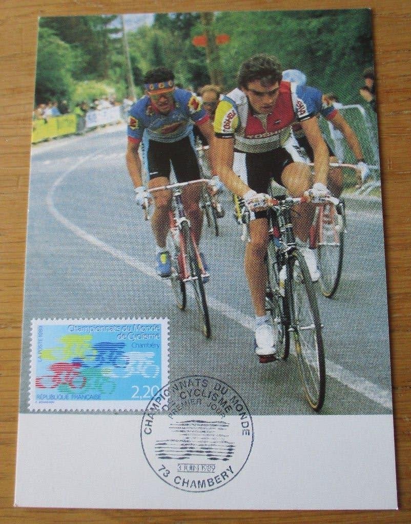 Frankrijk, Maximumkaart WK Wielrennen, 1989, Ophalen of Verzenden, Gestempeld