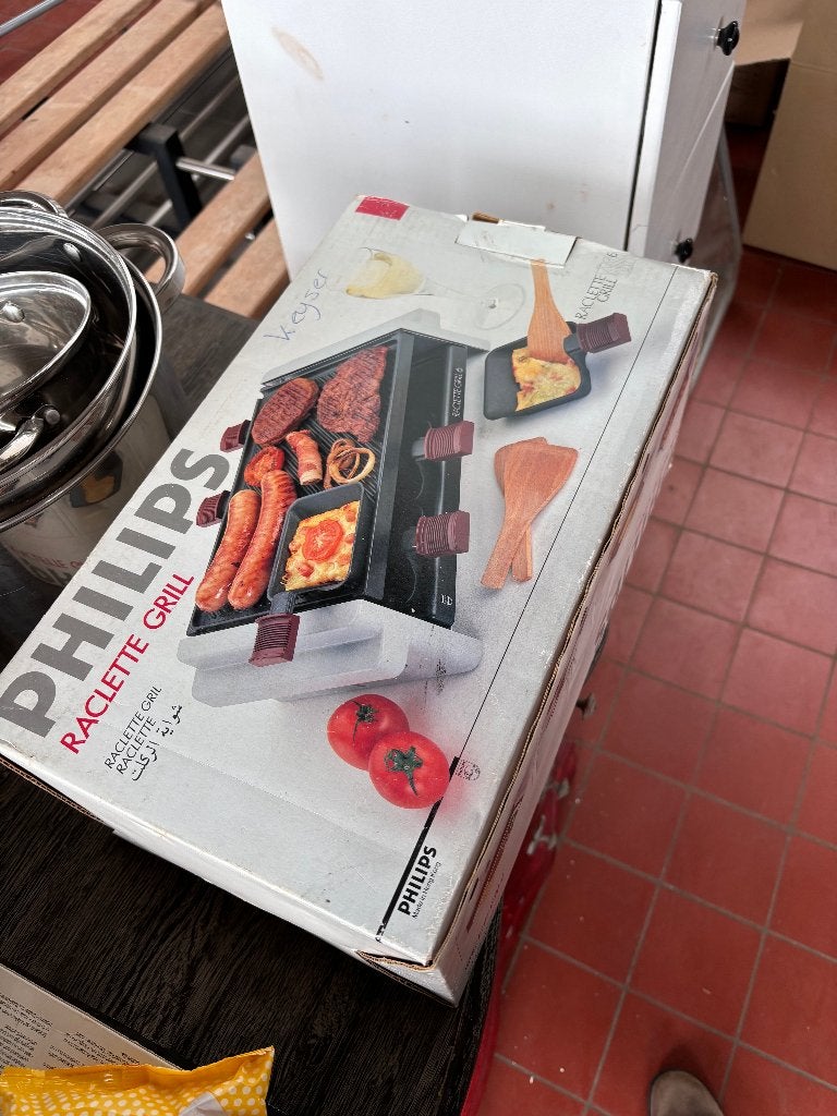 Philips HD 4336 raclette grill 6 personen gourmet  CS26882, Ophalen of Verzenden, 8 personen of meer