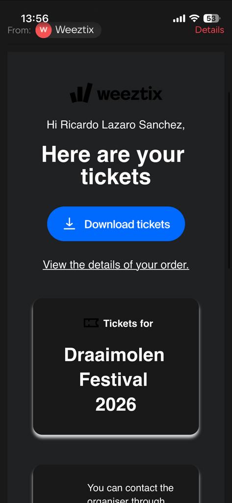 Draaimolen tickets festival, Tickets en Kaartjes, Evenementen en Festivals, Twee personen
