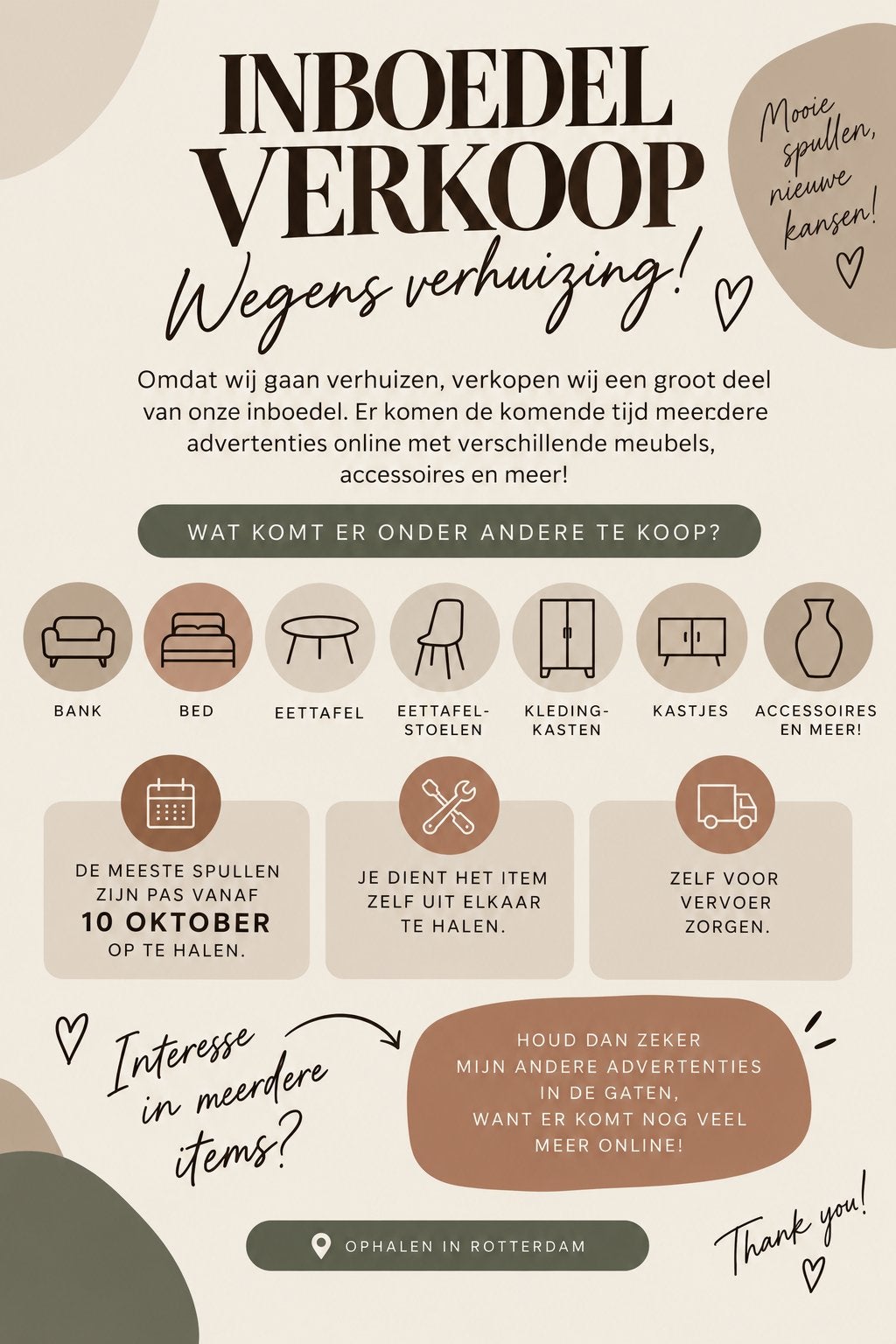 Verkoop, Ophalen, Zo goed als nieuw