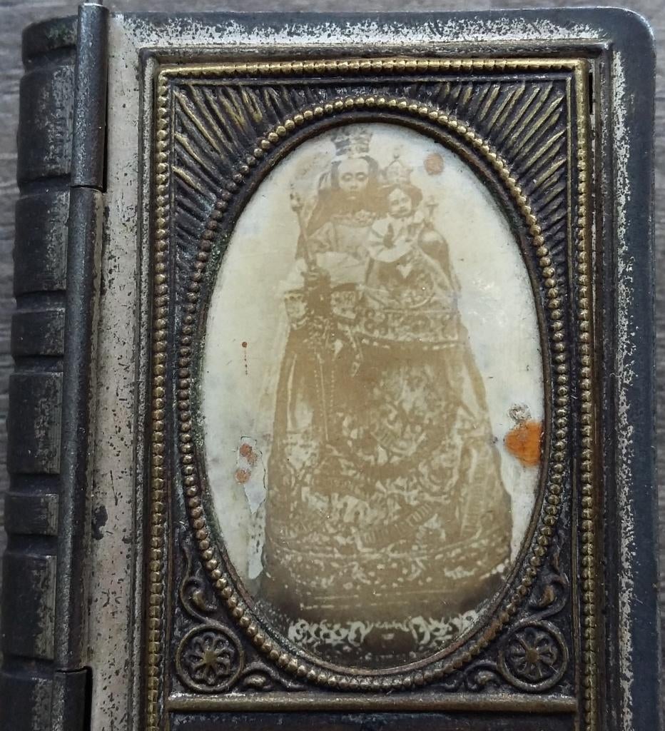 Omstreeks 1900 Rozenkrans Doosje BIJBEL BOEKVORM, Antiek en Kunst, Antiek | Religie, Ophalen of Verzenden