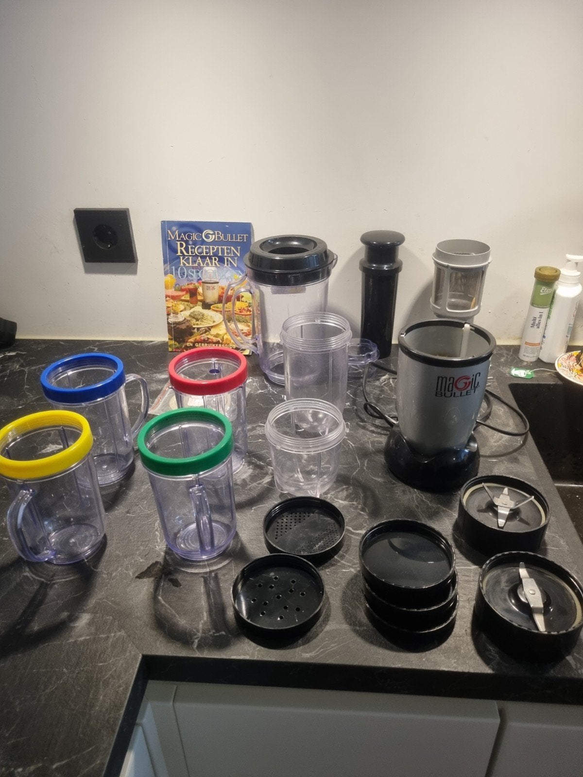 Magic Bullet blender set compleet, met accessoires, Witgoed en Apparatuur, Blenders, Zo goed als nieuw, Blender, Ophalen of Verzenden