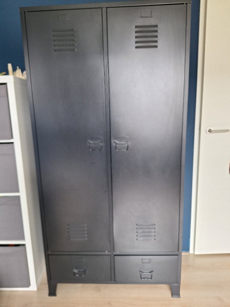 Kledingkast (locker kleur zwart), Huis en Inrichting, Kasten | Kledingkasten, Gebruikt, 50 tot 100 cm, Metaal, 150 tot 200 cm