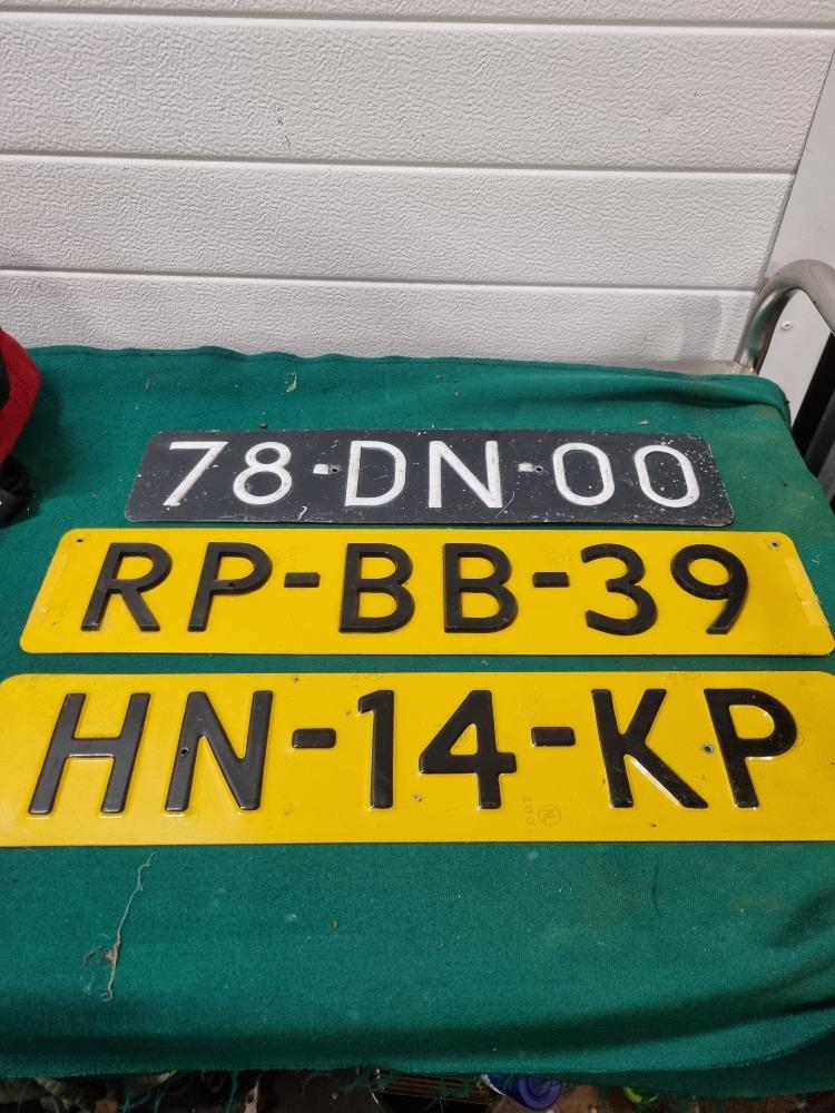 nummerplaten kentekenplaat drie stuks, Ophalen of Verzenden, 'T Olde Gre-j, Info@toldegrej.nl, Endepoelstraat 20f Didam