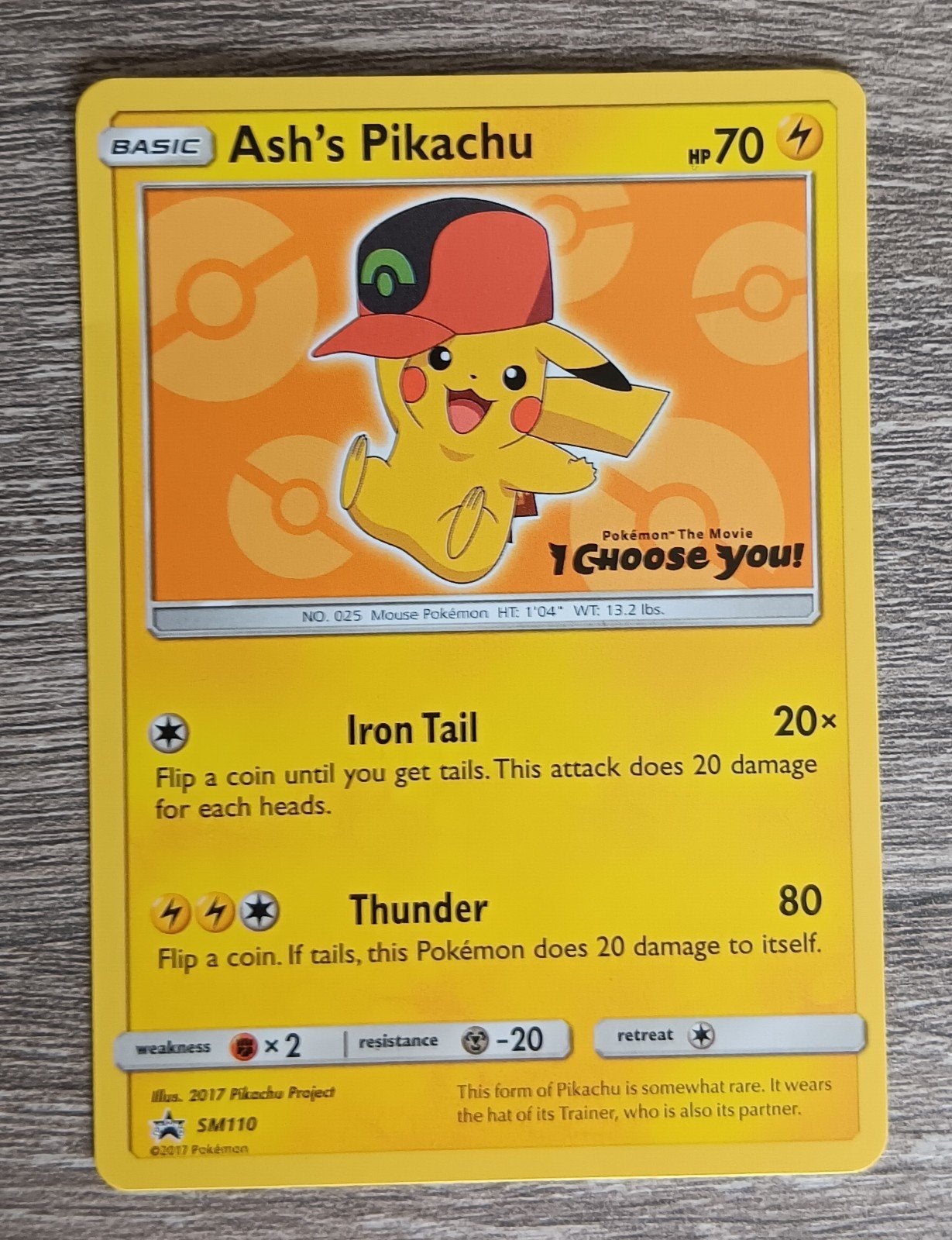 Ash's Pikachu promo movie i choose you Sun&Moon, Ophalen of Verzenden, Zo goed als nieuw, Losse kaart