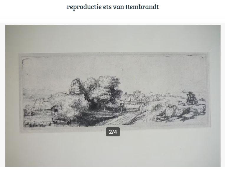 reproductie-ets van Rembrandt, Ophalen of Verzenden, Nieuw