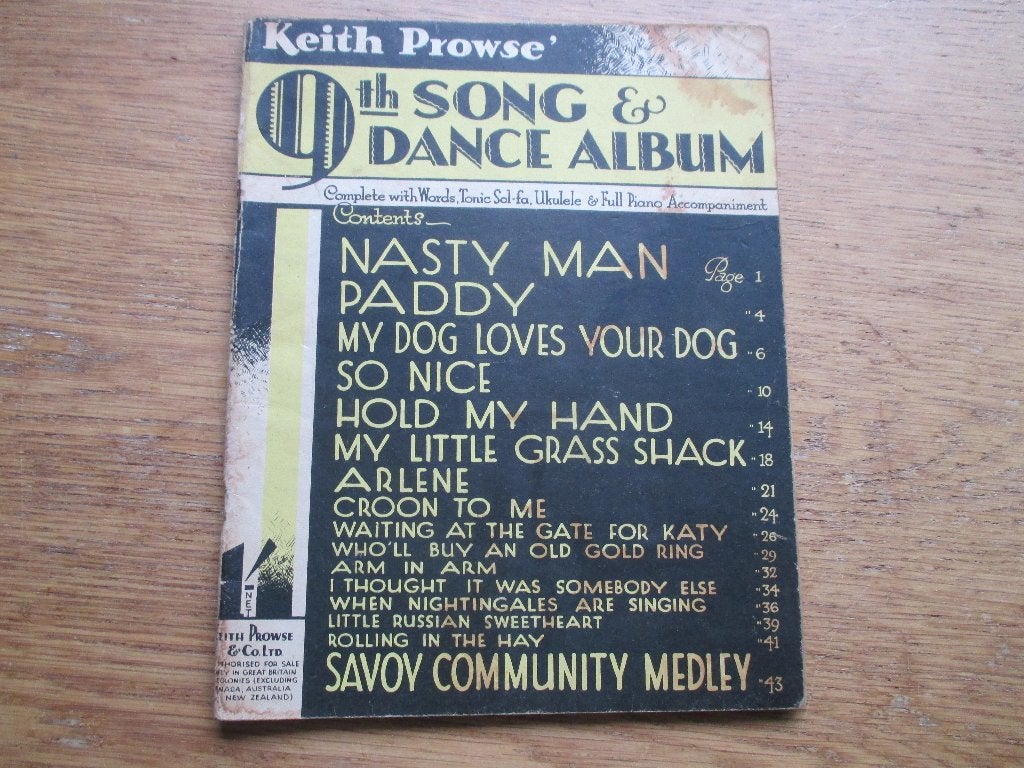 Keith Prowse's 9th Song & Dance Album - Vintage Bladmuziek, Muziek en Instrumenten, Gebruikt, Overige soorten, Ophalen of Verzenden