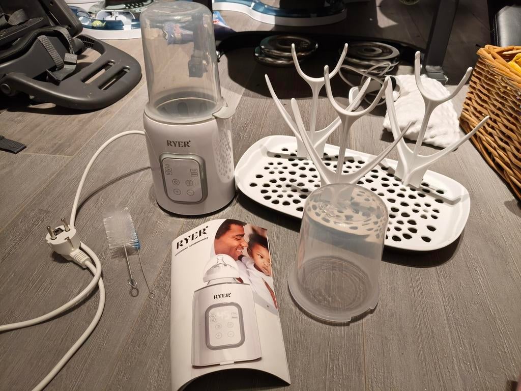 RYER Flessenwarmer 5 in 1 met flessen en speentjes druiprek, Ophalen of Verzenden, Zo goed als nieuw, Sterilisator