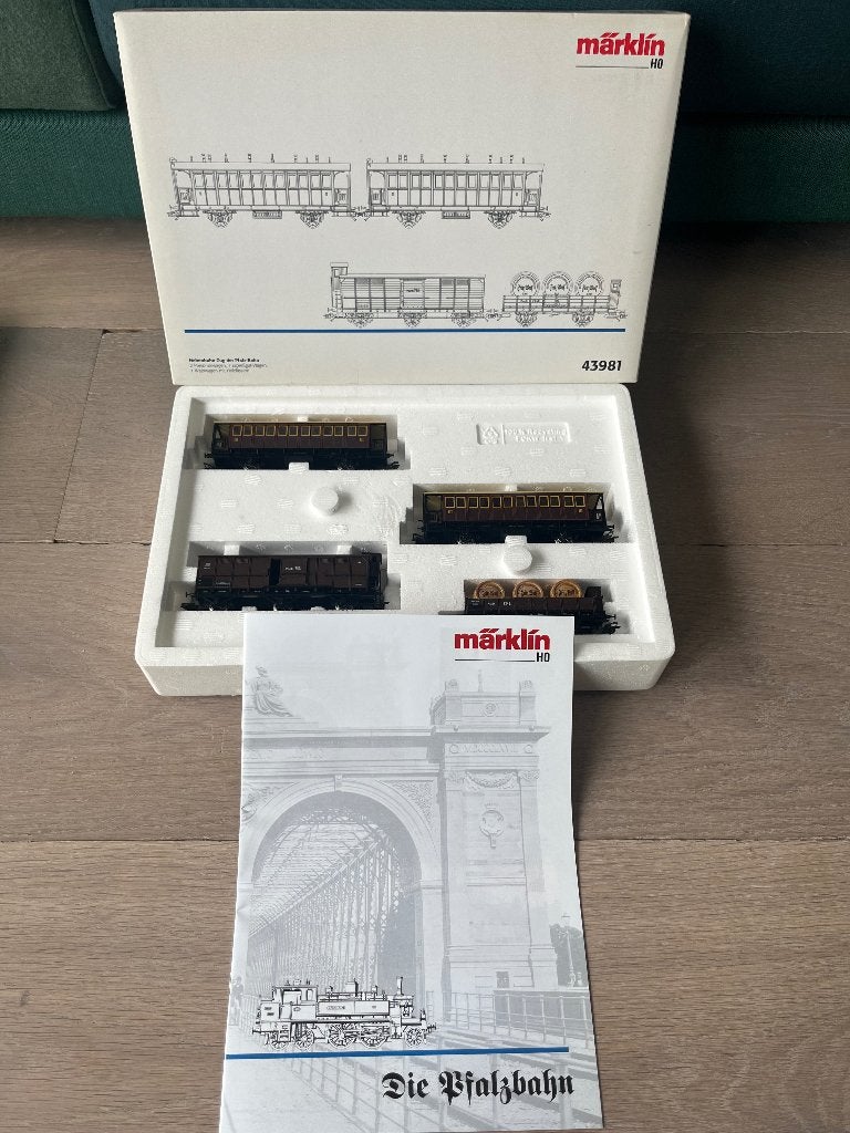 Marklin 43981 ho set wagons Pfaltzbahn nieuwstaat, Wisselstroom, Treinset, Verzenden, Nieuw