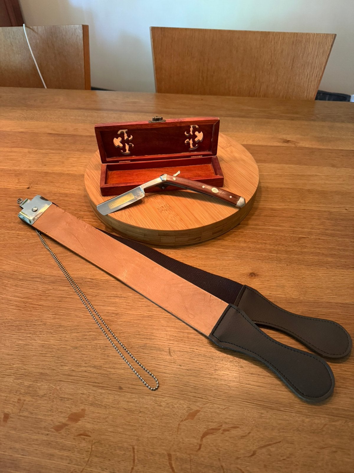 Japanese Straight Razor professioneel scheermes Titan, Ophalen of Verzenden, Zo goed als nieuw, Overige typen