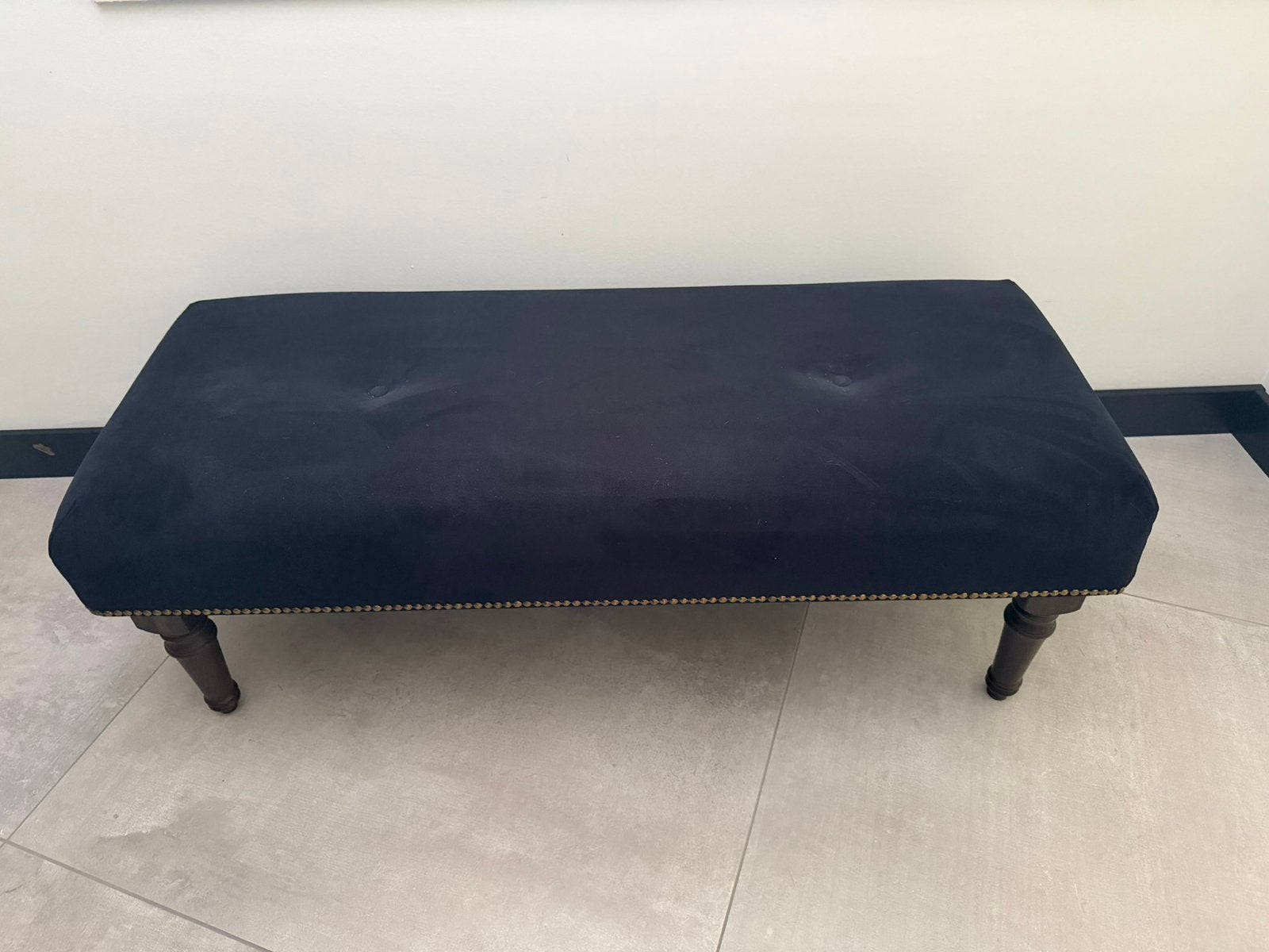 Hocker, bankje met zwarte stof., Ophalen, Gebruikt, Zwart, 190 cm of minder