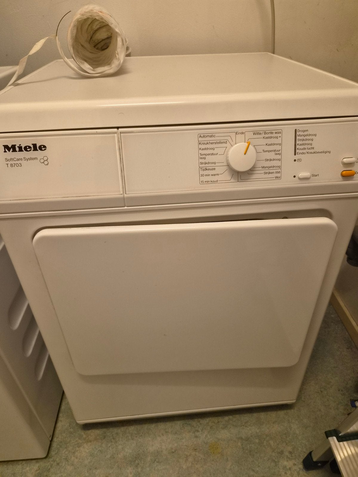 Miele T 8703 SoftCare System Luchtafvoerdroger, Ophalen of Verzenden, Gebruikt, Voorlader, Luchtafvoer
