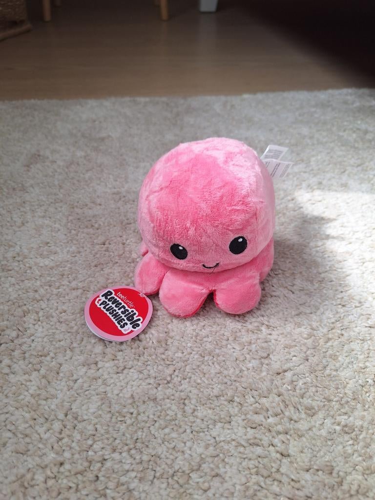 Omkeerbare Octopus Knuffel - Roze/Rood, Kinderen en Baby's, Speelgoed | Knuffels en Pluche, Ophalen, Overige merken, Overige karakters