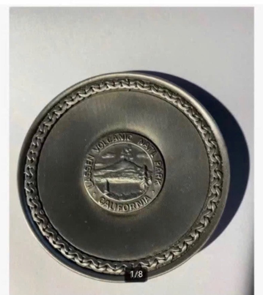 Plaquette Nationaal Park California Vulcano Lassen in doos, Postzegels en Munten, Penningen en Medailles, Ophalen of Verzenden