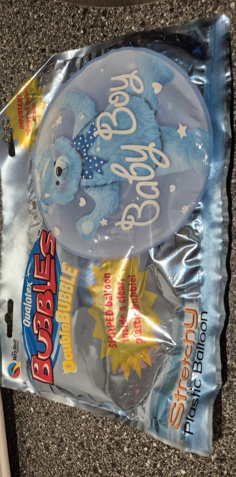 Qualatex Bubbles Baby Boy Teddybeer Ballon, Hobby en Vrije tijd, Ophalen of Verzenden, Nieuw, Versiering, Geboorte of Huwelijk