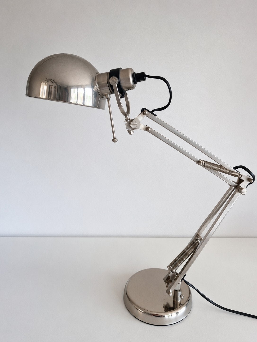 Ikea Forsa Bureaulamp - Metaal, Zilverkleurig, Huis en Inrichting, Ophalen, Bureaulamp, Gebruikt, E14 (klein)