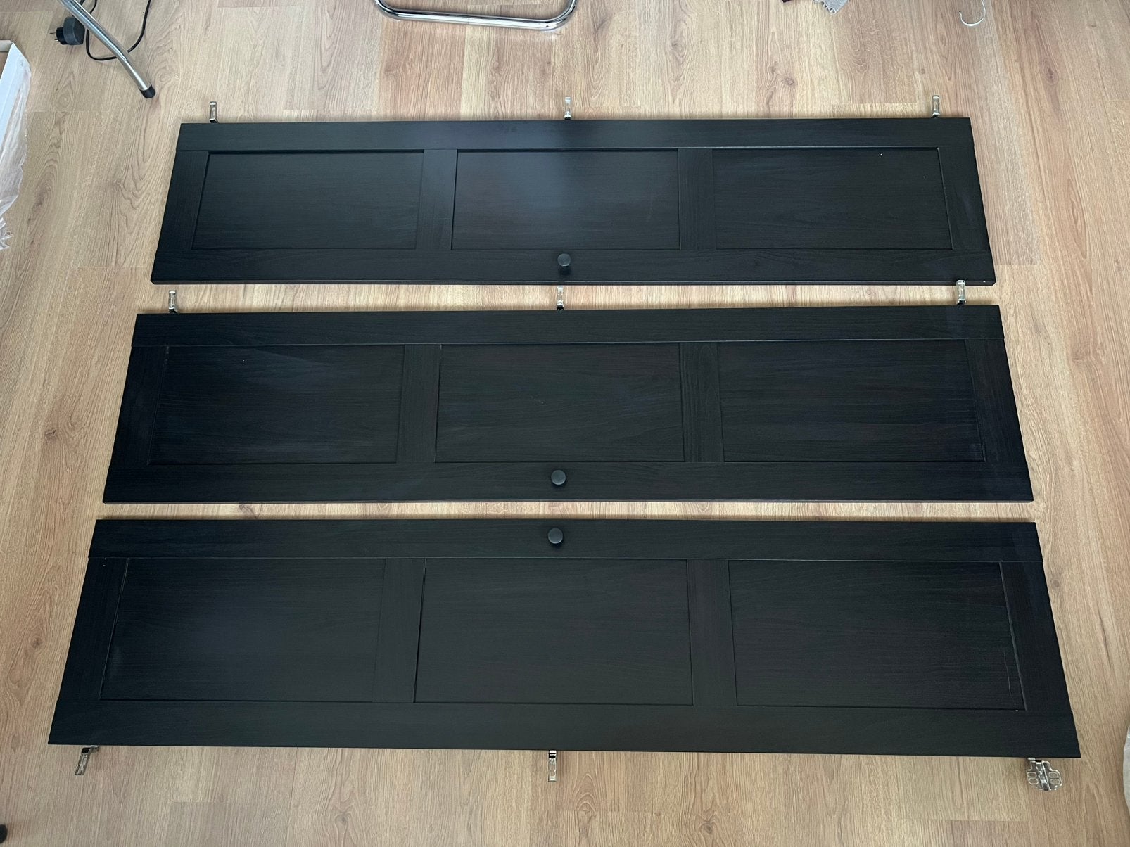 Ikea kledingkast deuren 3 stuks zwart, Ophalen, Gebruikt