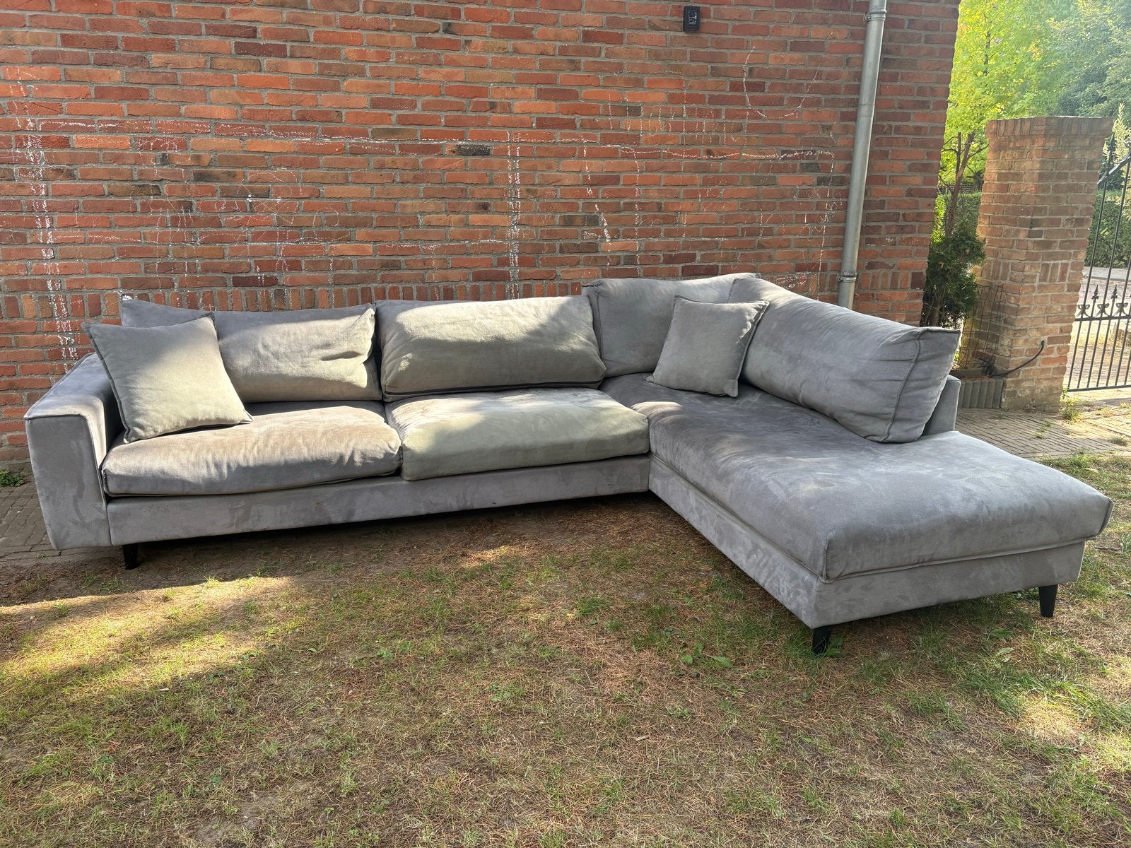 Goossens Hoekbank met Chaise Longue - Nappa Leder, Ophalen of Verzenden, Gebruikt, Leer
