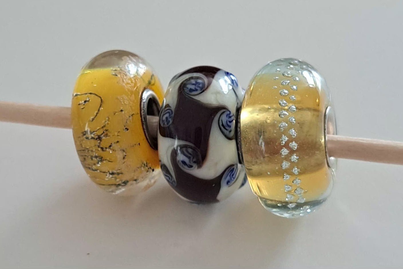 Set van 3 Trolbeads glaskralen, Ophalen of Verzenden, Trollbeads