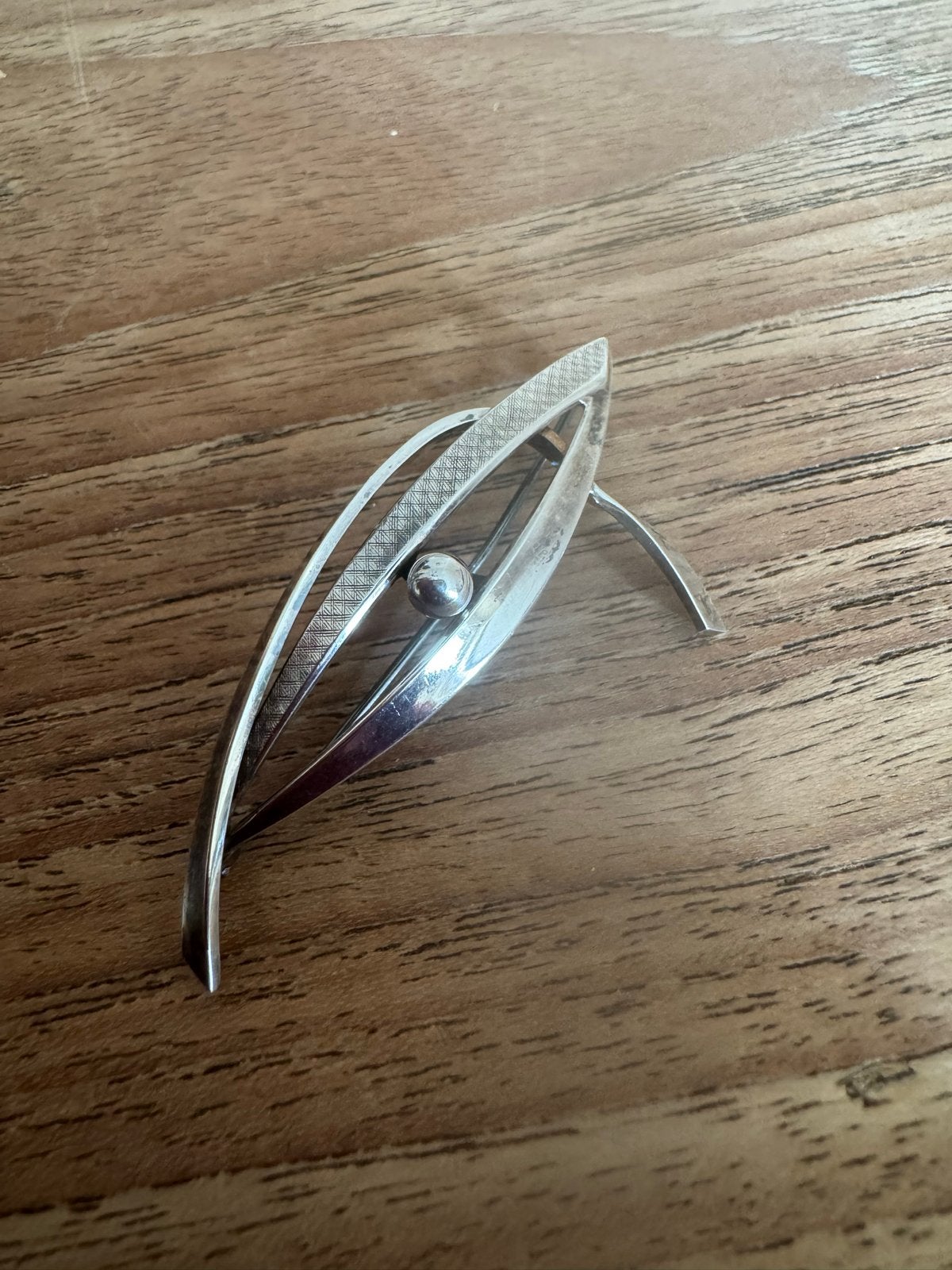 Vintage Zilveren Broche 835 K&L – Elegant Design, Ophalen of Verzenden, Gebruikt, 4 tot 7 cm, Zilver