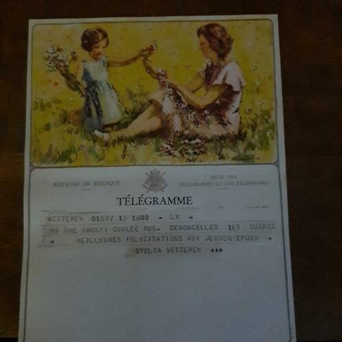 Franstalige  telegrammen  uit het jaar 1954, Verzamelen, Ophalen of Verzenden, Gebruikt