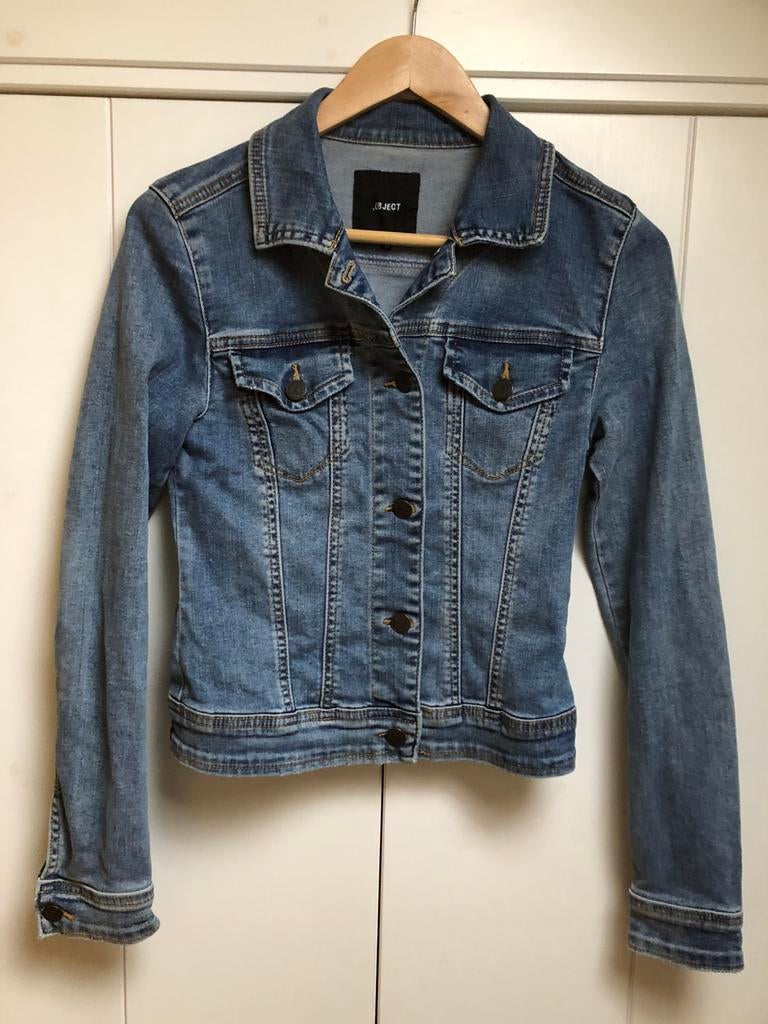 Spijkerjasje object - objwin maat 34, Ophalen of Verzenden, Zo goed als nieuw, Maat 34 (XS) of kleiner, Blauw